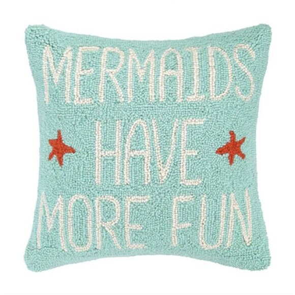 Mermaid Pillow Peking Handicraft throw Pillow Turquoise 16 x 16 - Picture 5 of 5